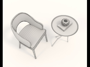 contemporary chair and coffee table 2 3D मॉडल