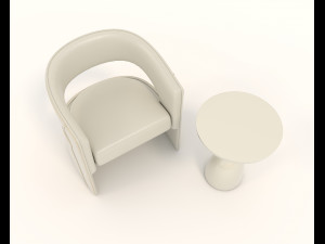 contemporary chair and coffee table 3 3D-Modell