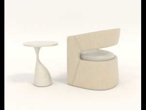 contemporary chair and coffee table 3 3D-Modell