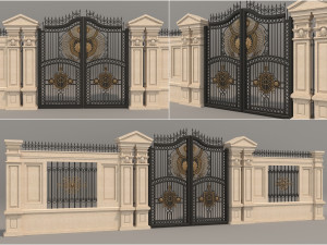 classic mansion gate 3 3D Model
