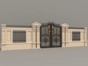classic mansion gate 3 3D Model
