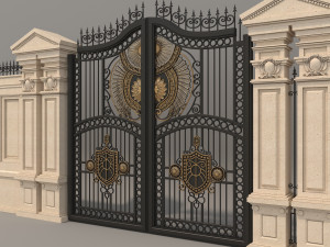 classic mansion gate 3 Model 3D