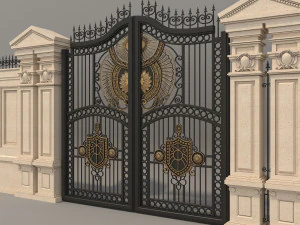 classic mansion gate 3 3D Model