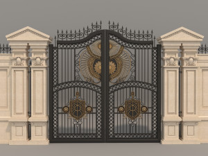 classic mansion gate 3 Model 3D