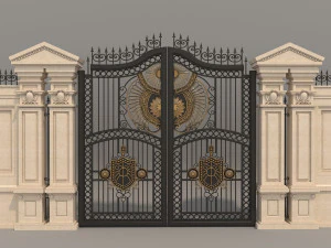 classic mansion gate 3 3D Model