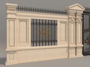 classic mansion gate 3 3D Model
