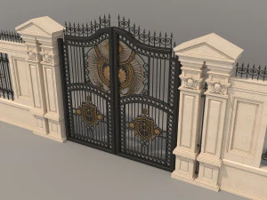 classic mansion gate 3 3D Model