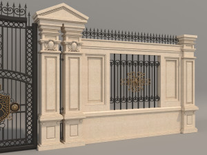 classic mansion gate 3 Model 3D