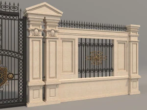classic mansion gate 3 3D Model