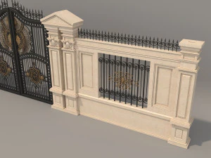 classic mansion gate 3 3D Model