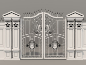classic mansion gate 3 Model 3D