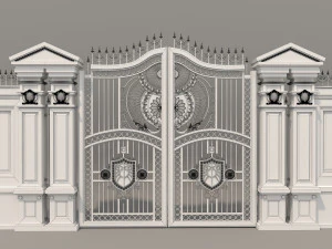 classic mansion gate 3 3D Model