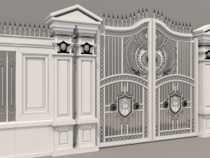 classic mansion gate 3 Model 3D