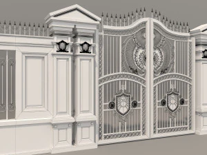 classic mansion gate 3 3D Model