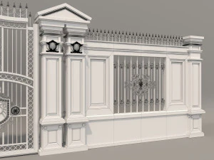 classic mansion gate 3 3D Model