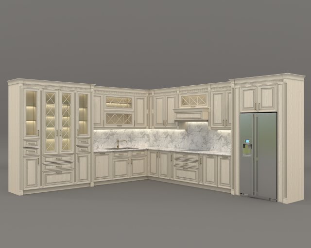 european style kitchen 6 3D मॉडल .c4d .max .obj .3ds .fbx .stl .blend 