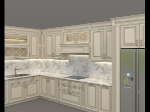 european style kitchen 6 3D मॉडल