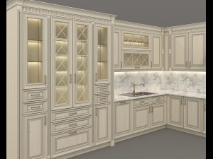 european style kitchen 6 3D मॉडल