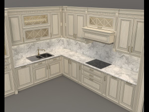 european style kitchen 6 3D मॉडल