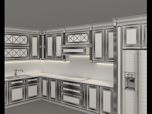european style kitchen 6 3D मॉडल