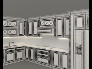european style kitchen 6 3D Model