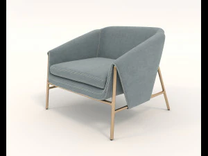 contemporary chair and coffee table 4 3D Model