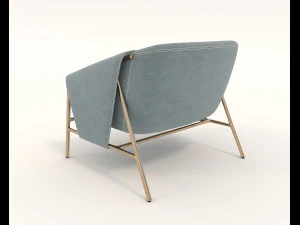 contemporary chair and coffee table 4 3D Model