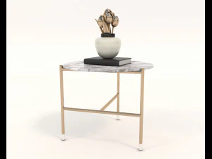 contemporary chair and coffee table 4 3D Model