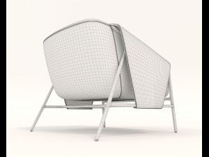 contemporary chair and coffee table 4 Model 3D