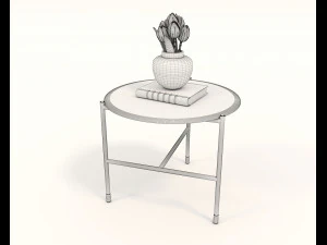 contemporary chair and coffee table 4 3D Model