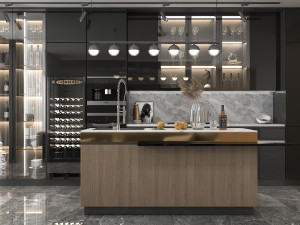 living room and kitchen scene Modèle 3D