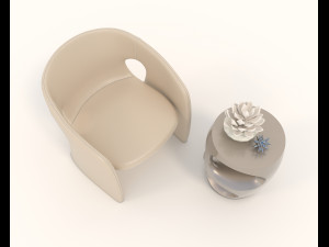 contemporary chair and coffee table 5 3D Модель