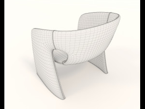 contemporary chair and coffee table 5 3D Модель