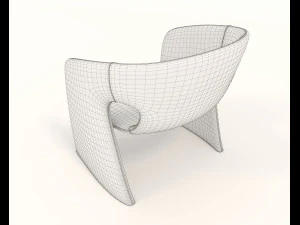contemporary chair and coffee table 5 3D Model