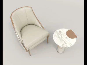 coffee table and chairs 8 3D Model