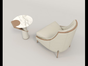 coffee table and chairs 8 3Dモデル