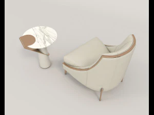 coffee table and chairs 8 3D Model