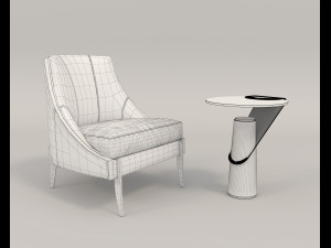coffee table and chairs 8 3Dモデル