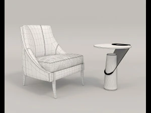 coffee table and chairs 8 3D Model