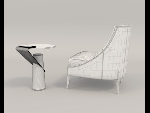 coffee table and chairs 8 3Dモデル