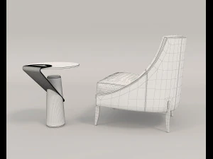 coffee table and chairs 8 3D Model
