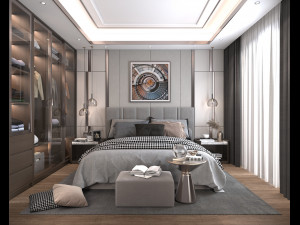 modern bedroom interior scene 3 Modelo 3D