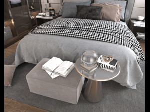 modern bedroom interior scene 3 3D Модель
