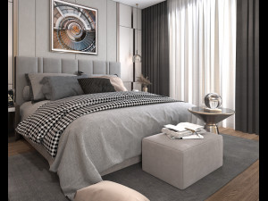 modern bedroom interior scene 3 3D Модель