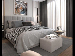 modern bedroom interior scene 3 3D Model