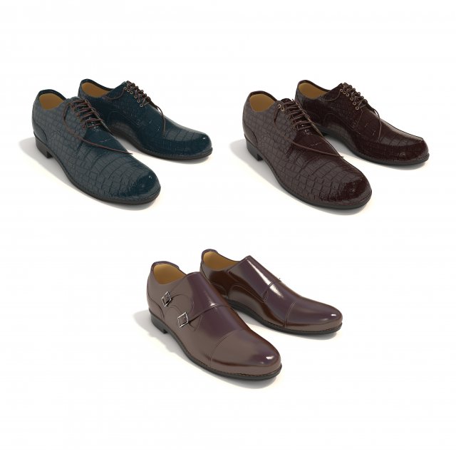 leather shoes 3 Modèle 3D .c4d .max .obj .3ds .fbx .stl .blend 
