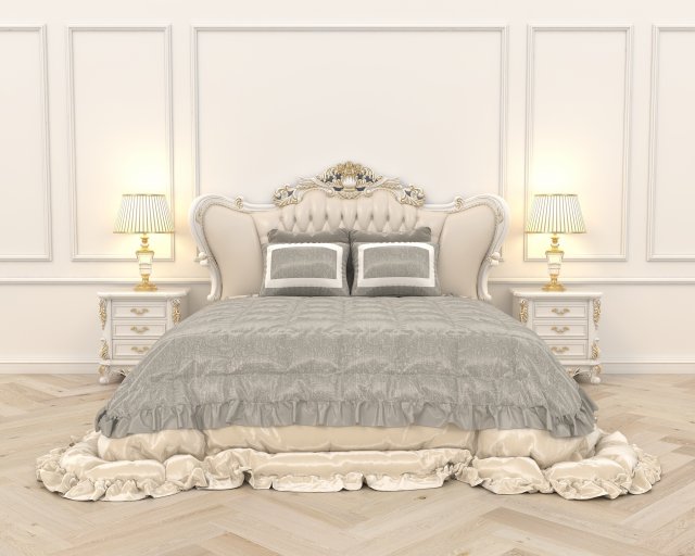neoclassical style bed 2 Modelo 3D .c4d .max .obj .3ds .fbx .stl .blend 