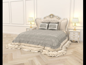 neoclassical style bed 2 Modelo 3D