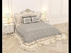 neoclassical style bed 2 Modelo 3D