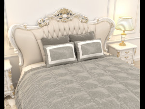 neoclassical style bed 2 Modelo 3D